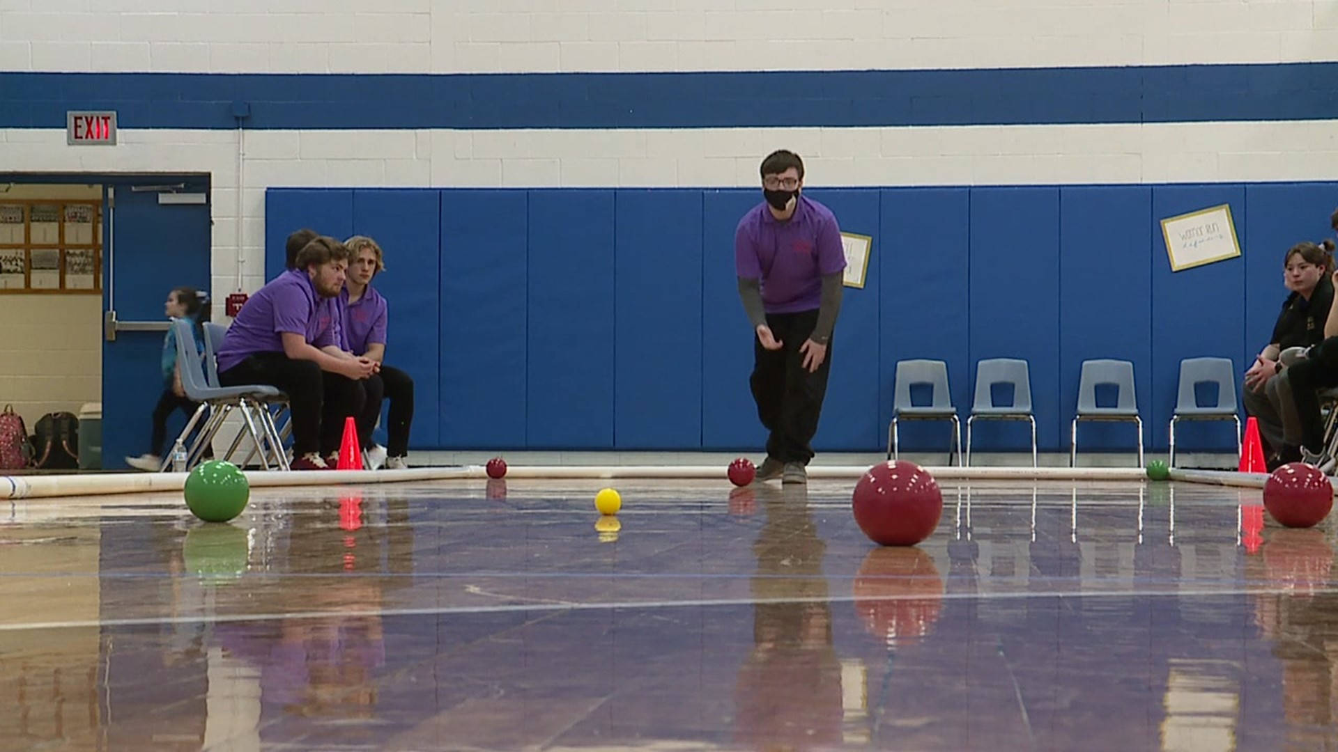 Bocce Ball Colorful Aesthetic On Court Background