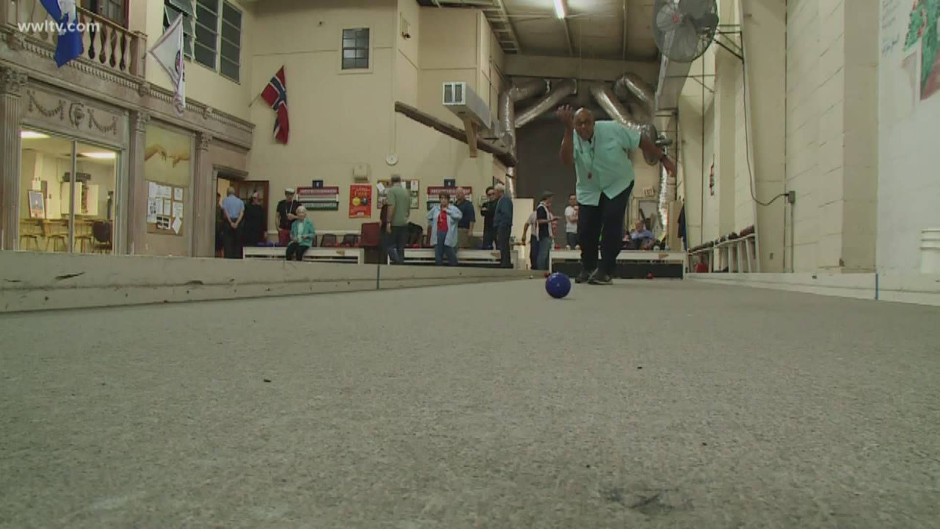 Bocce Ball Court Inside Building Background