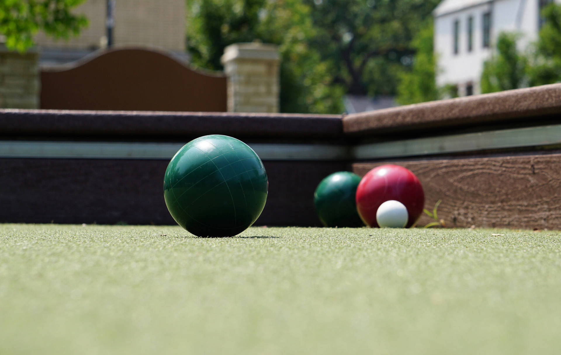 Bocce Ball Game In Action Background