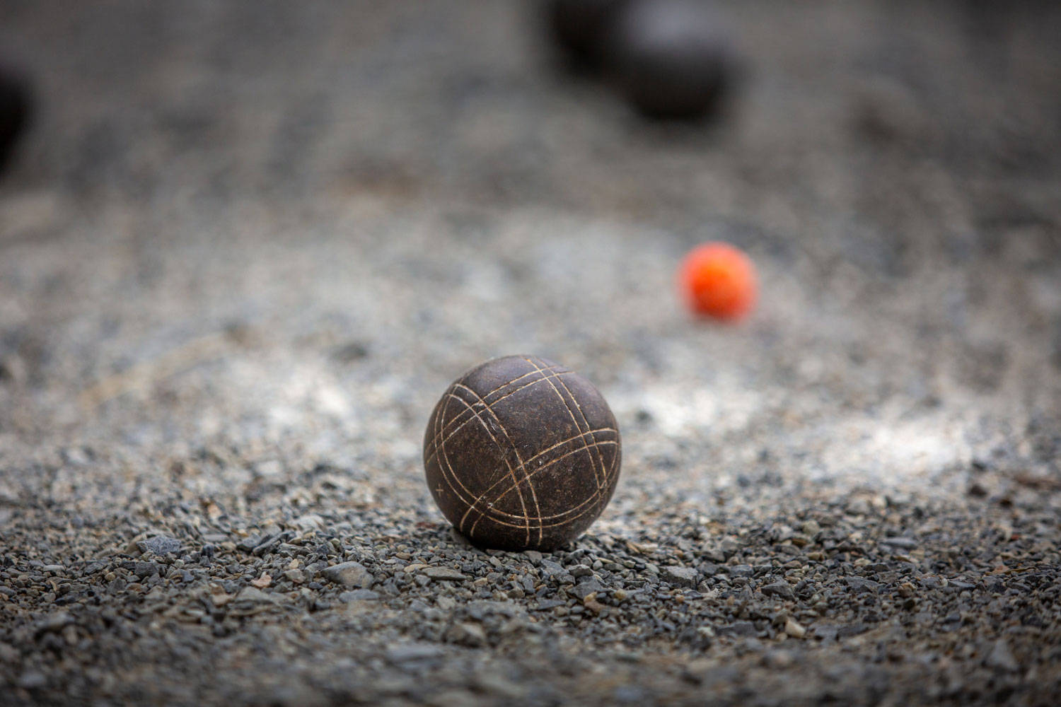 Bocce Ball Gray Aesthetic On Sand Background