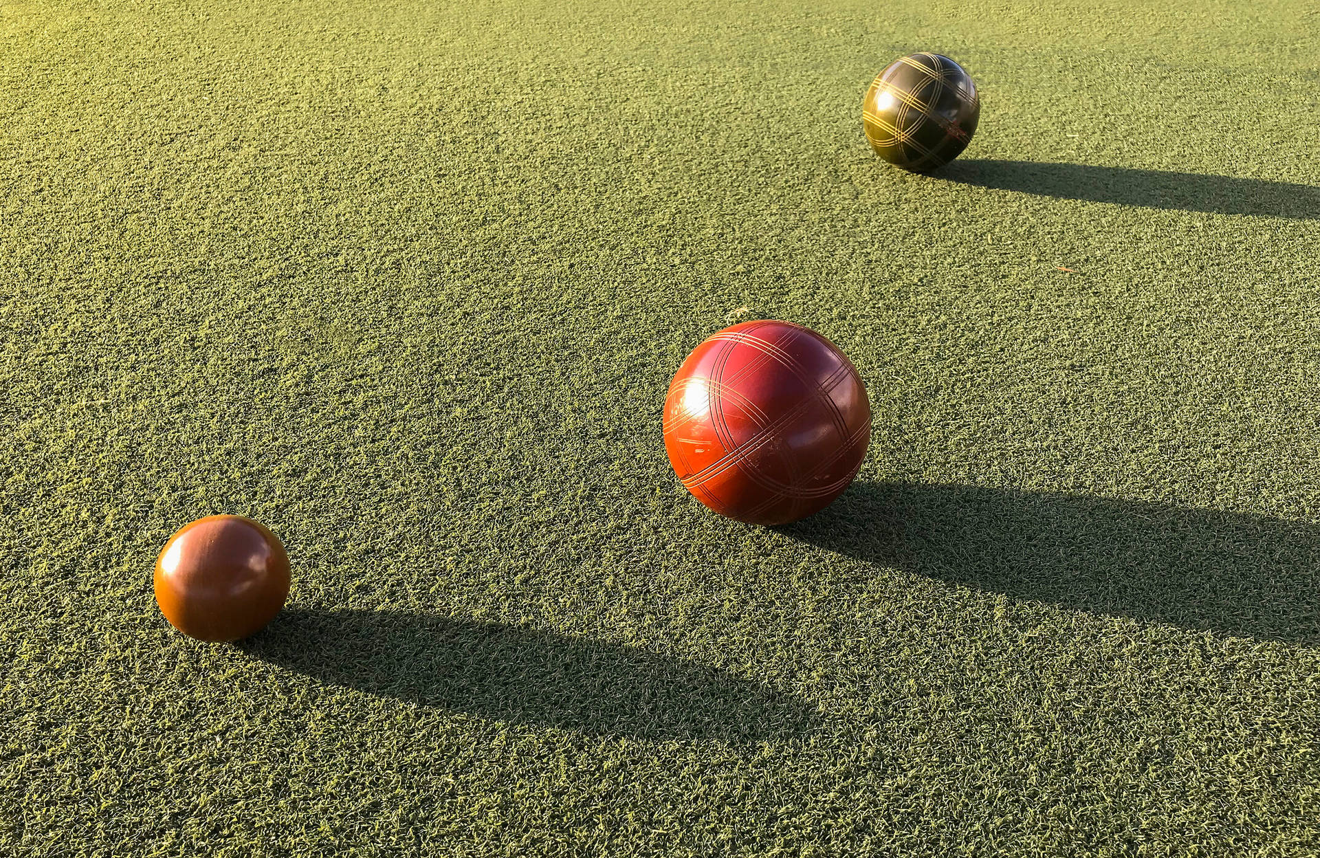 Bocce Ball On Grass Background