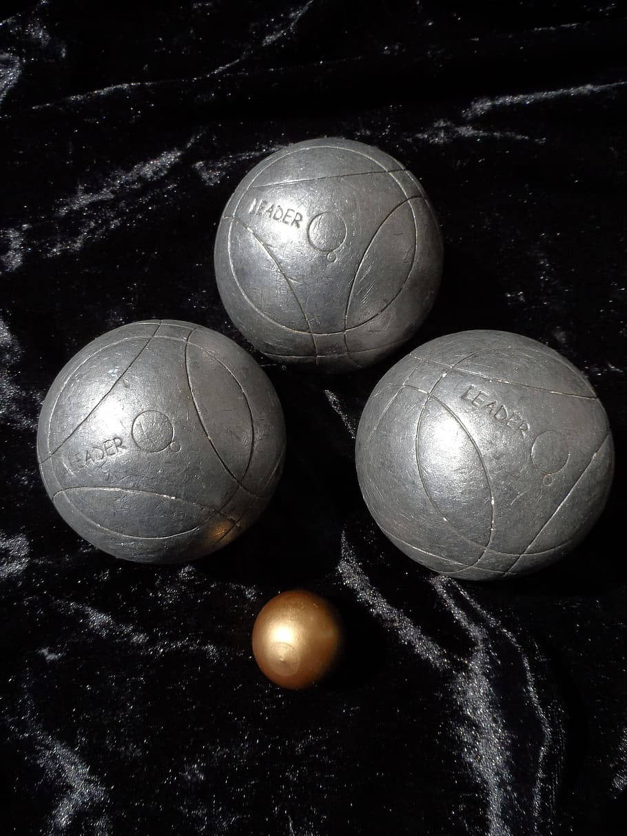 Bocce Ball Silver On Water Background