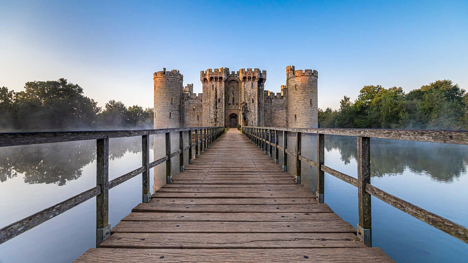 Bodiam Castle Dawn Reflection