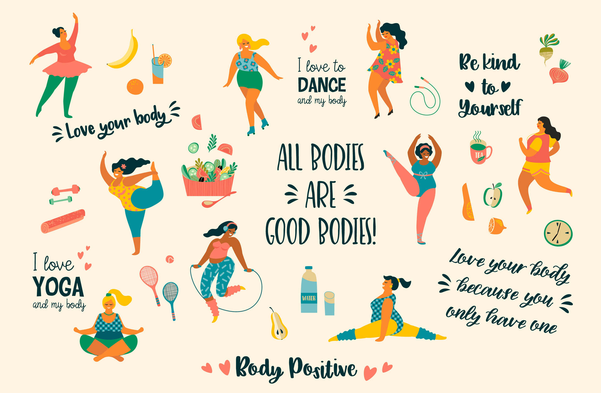 Body Positive Quotes Background