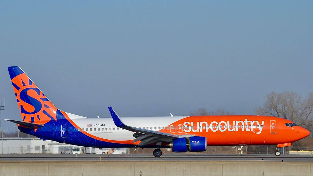 Boeing 737 Of Sun Country Background