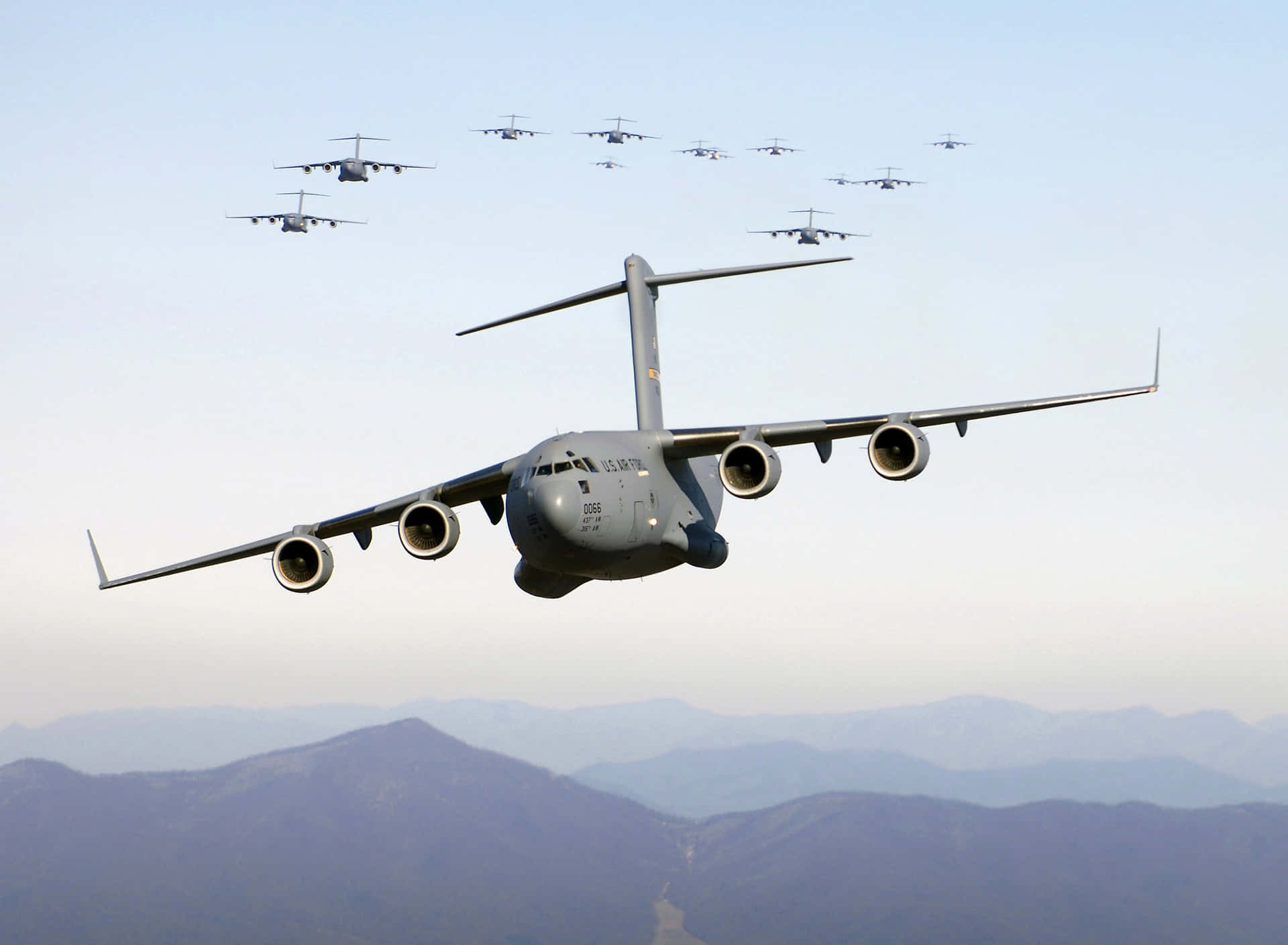 Boeing Globemaster 3 Military Plane Squad Background