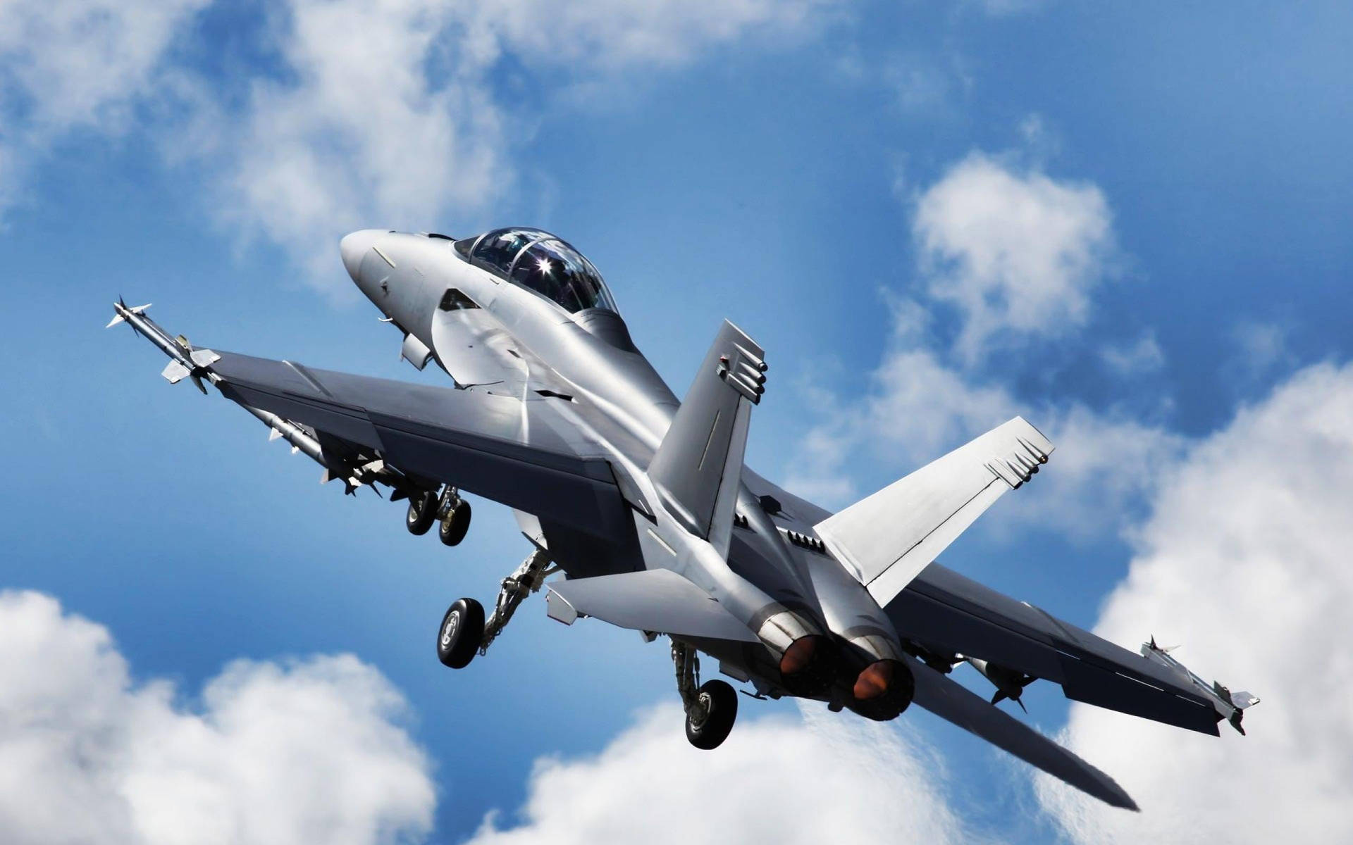 Boeing Super Hornet In Sky Military Aircraft Desktop Background