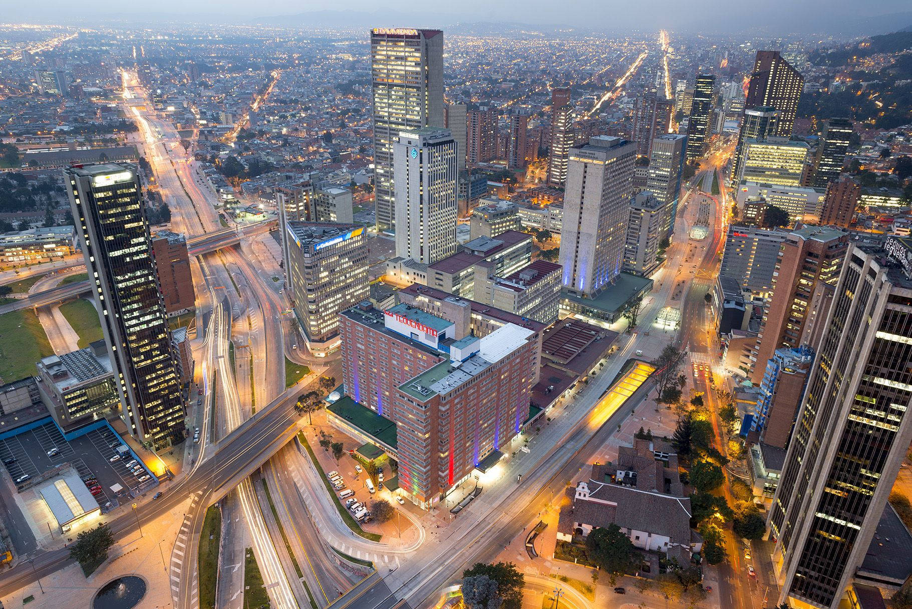 Bogota Colombia In Aerial View