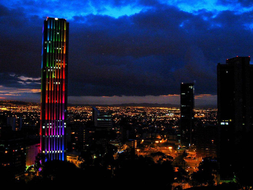 Bogota On A Cloudy Night Background