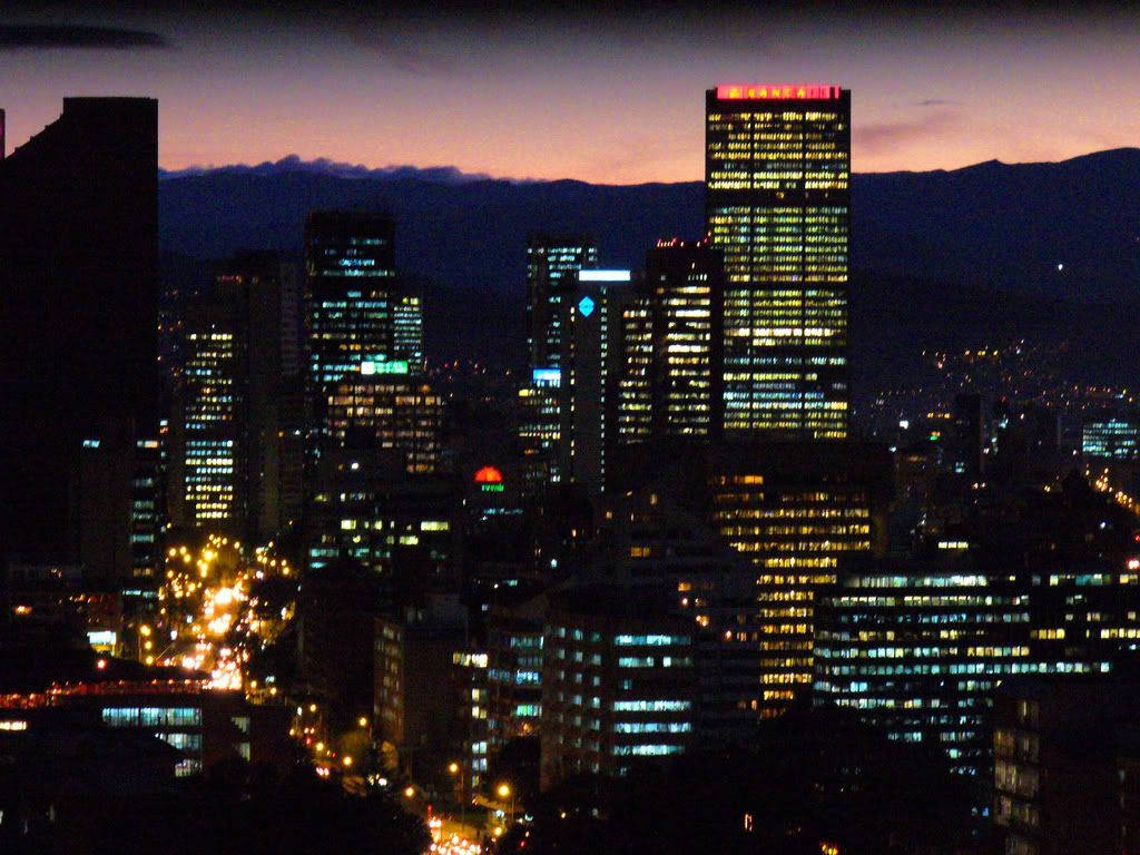 Bogota Skyline At Sunset Time