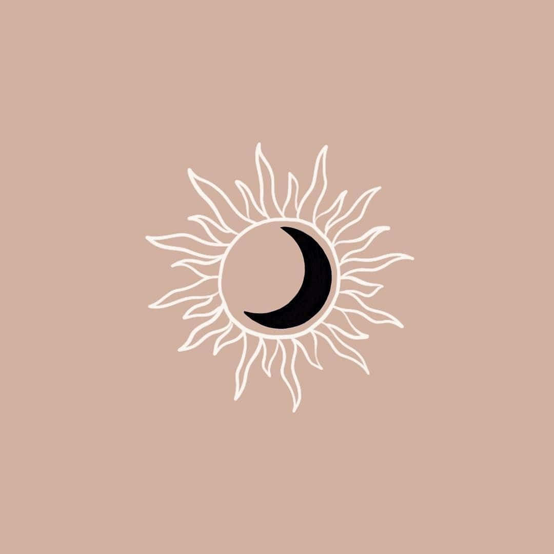 Bohemian Sun Moon Art Background