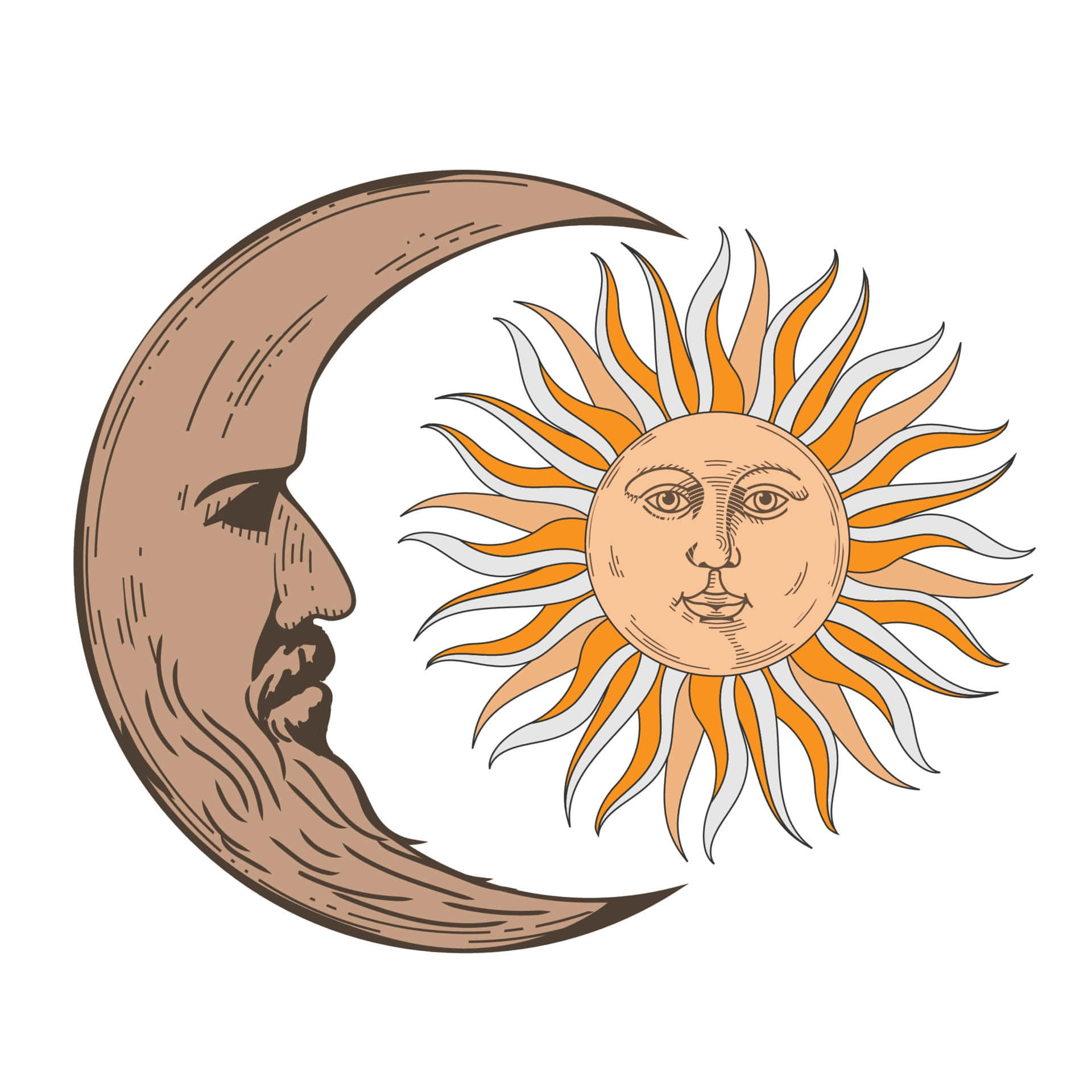Bohemian Sun Moon Art Background