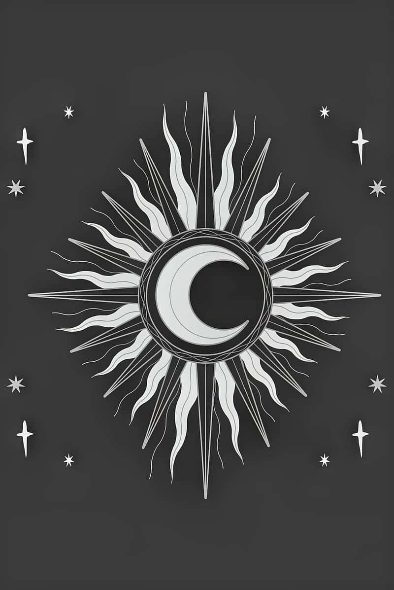 Bohemian Sun Moon Art Background