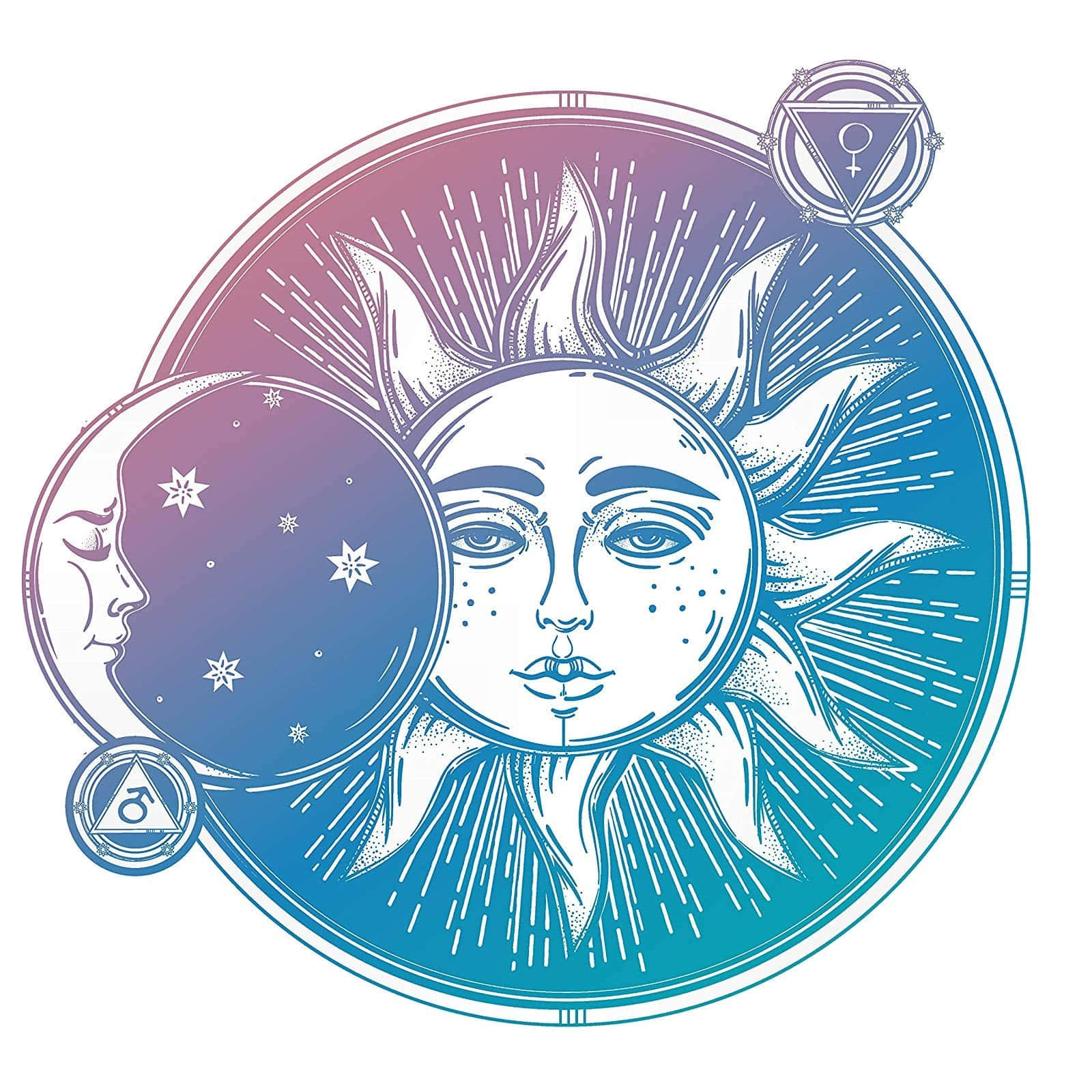 Bohemian Sun Moon Art Background