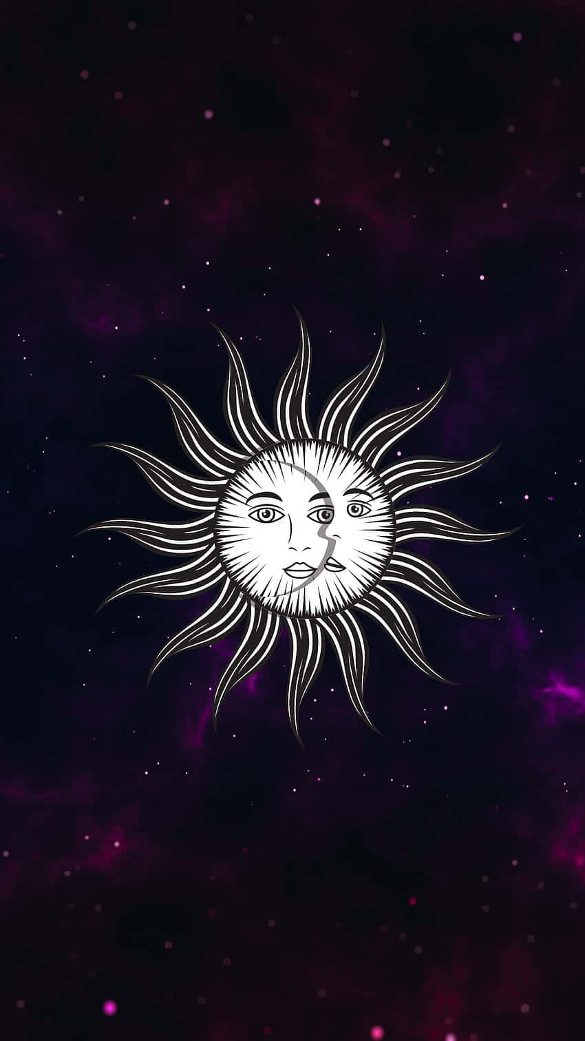 Bohemian Sun Moon Artwork Background