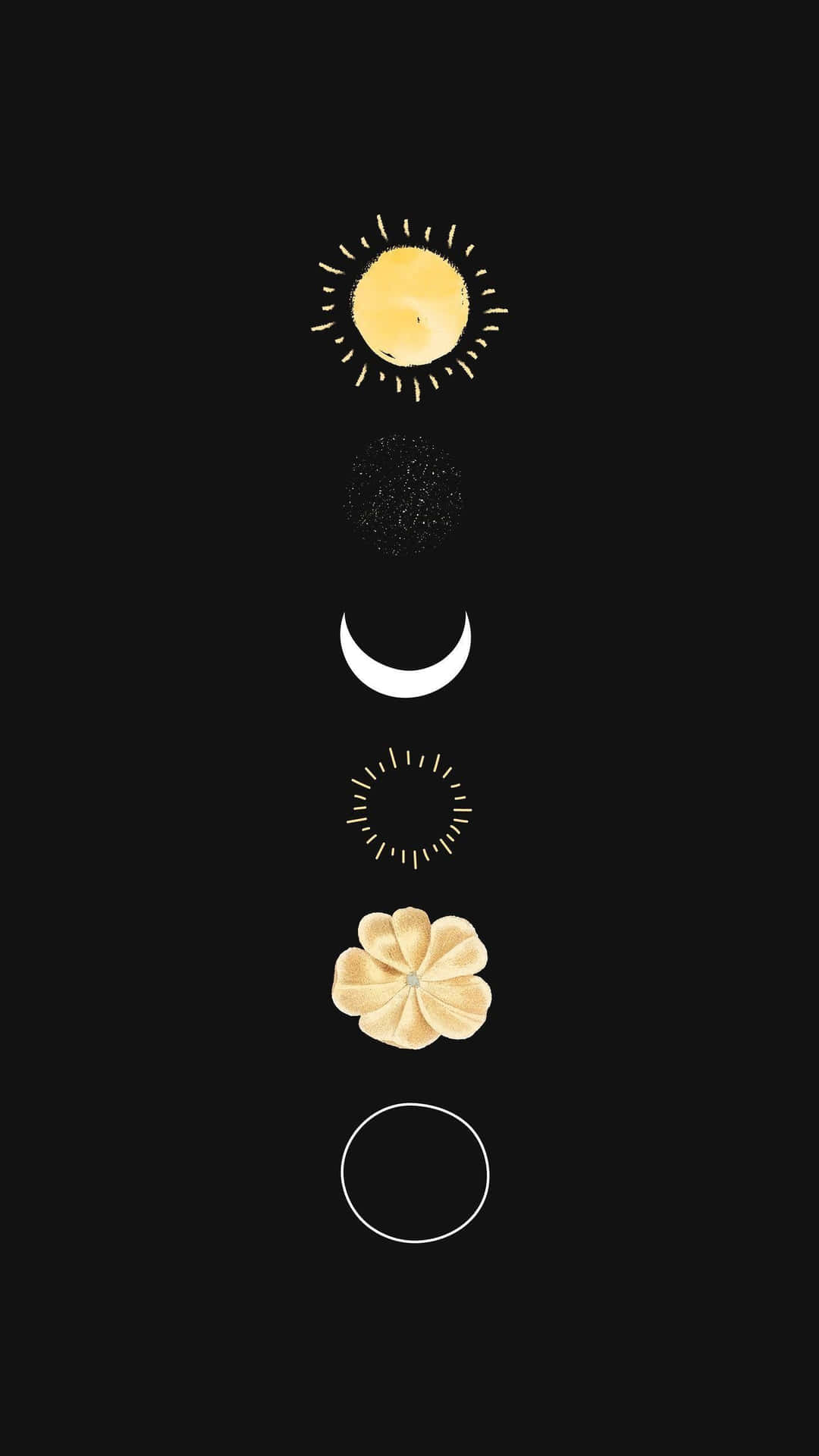 Bohemian Sun Moon Floral Art Background