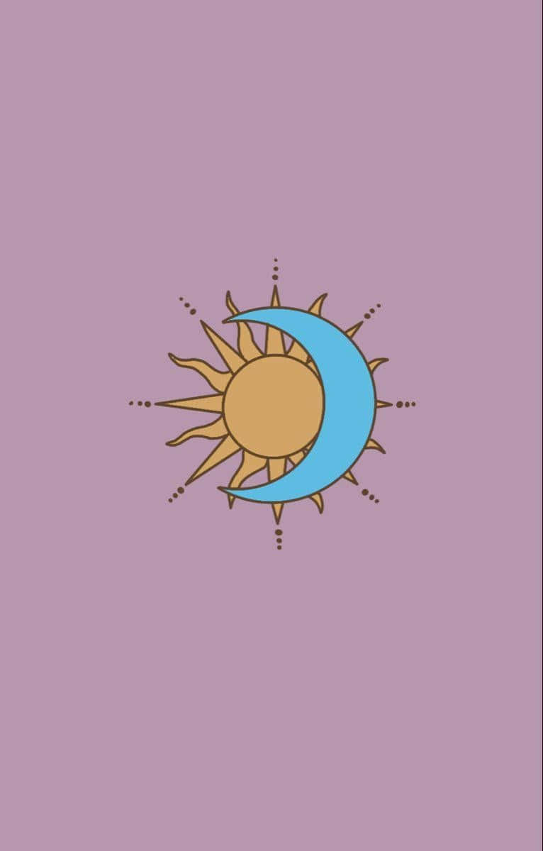Bohemian Sun Moon Illustration Background