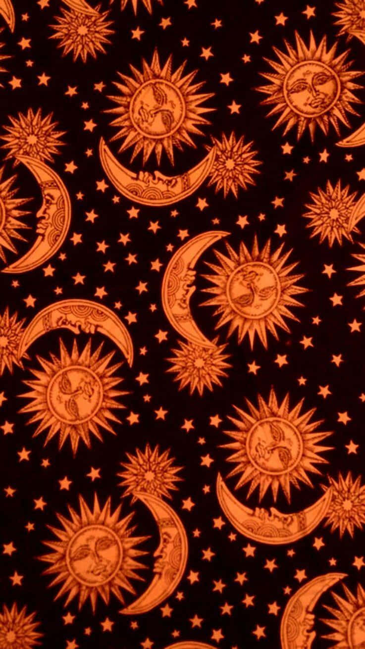 Bohemian Sun Moon Pattern Background