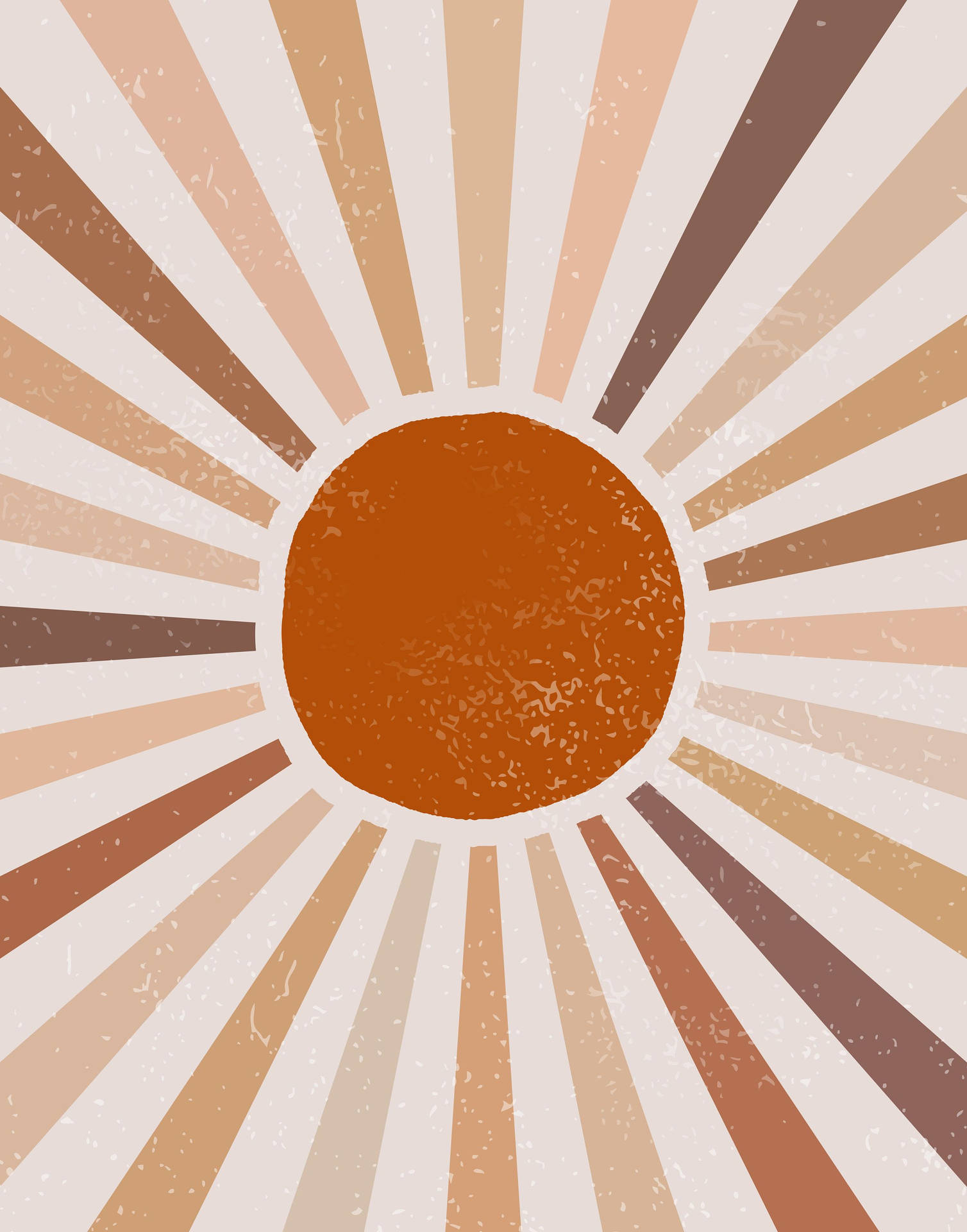 Boho Aesthetic Sun With Neutral Colours Background