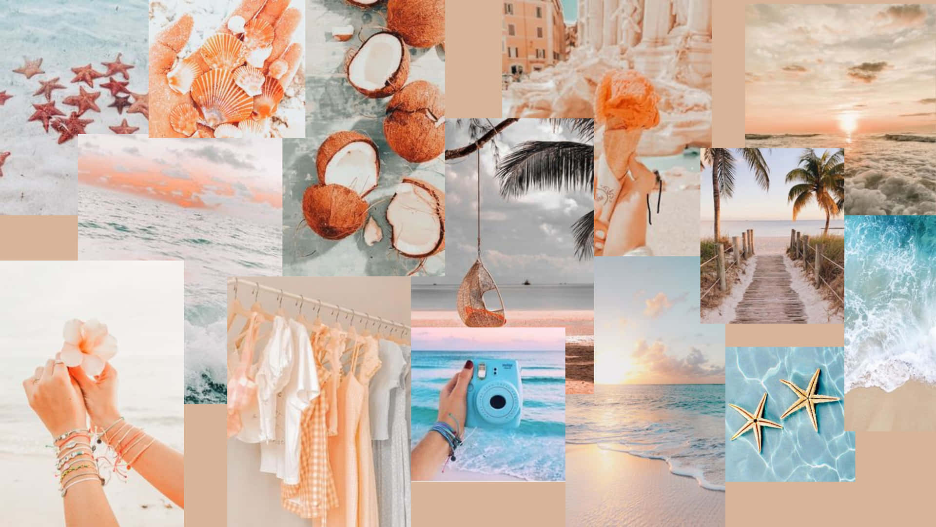 Boho Beach Photo Collage Laptop