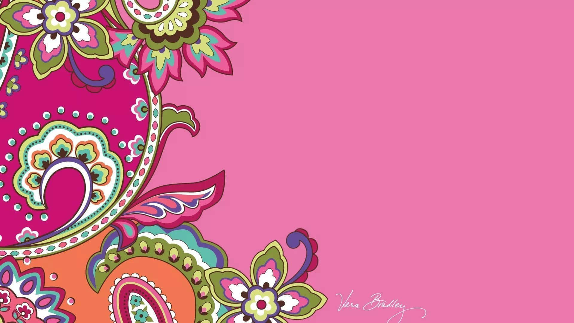 Boho Pink Canvas Border Design Laptop Background