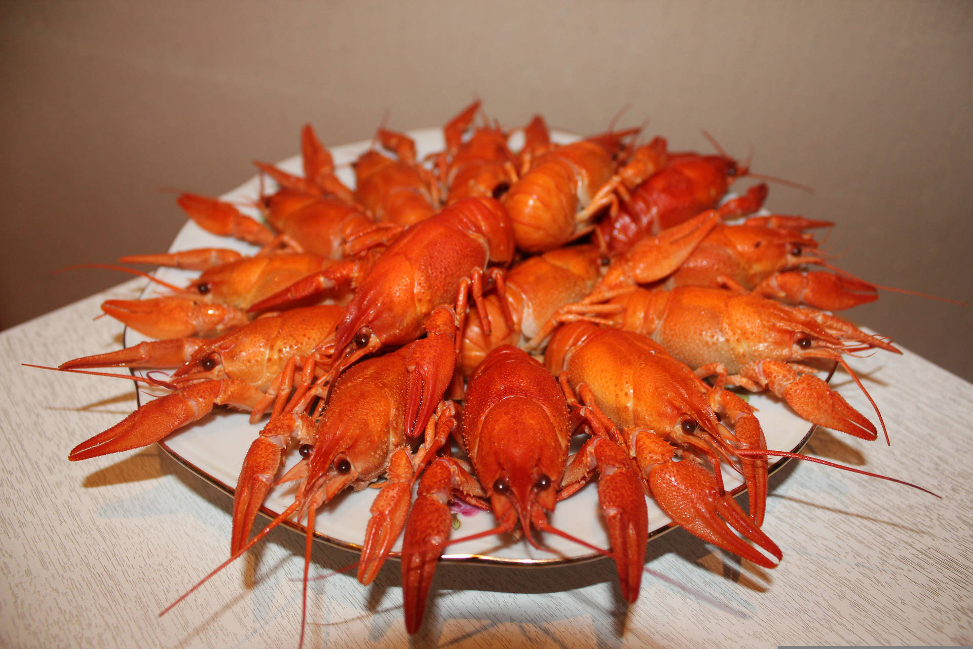 Boiled Crayfish Dish Plating Background