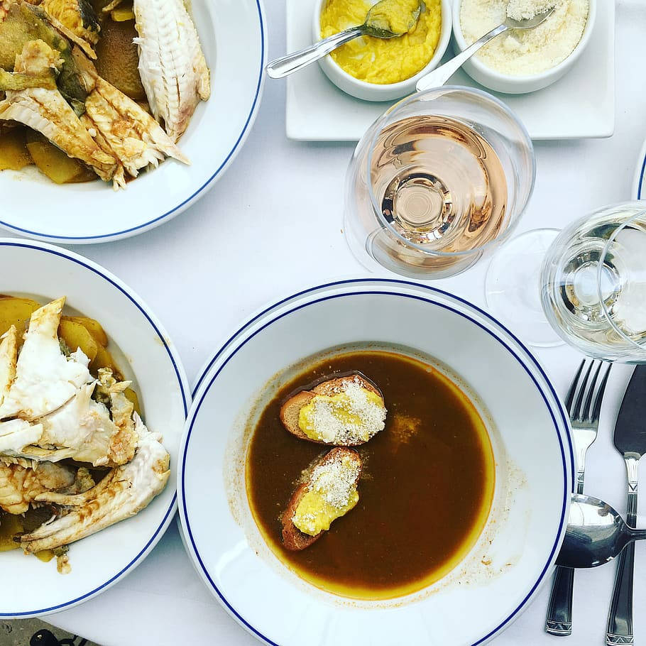 Boiled Seafood Meal With Bouillabaisse Sauce