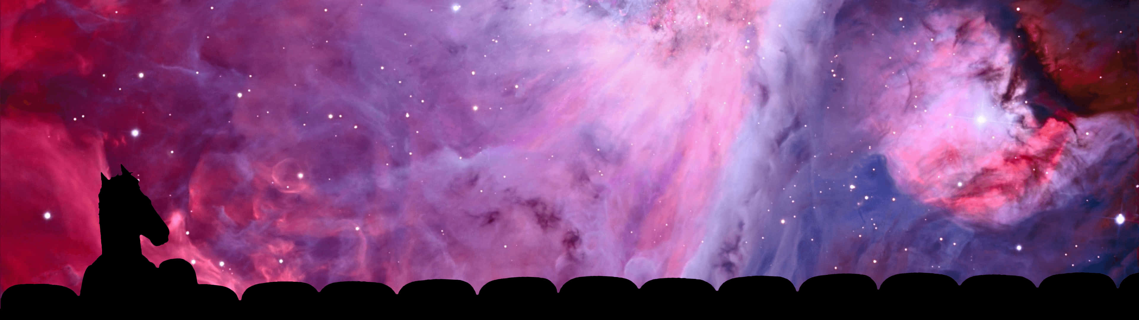 Bojack And Sarah Lynn Dual Screen Space Silhouette Background