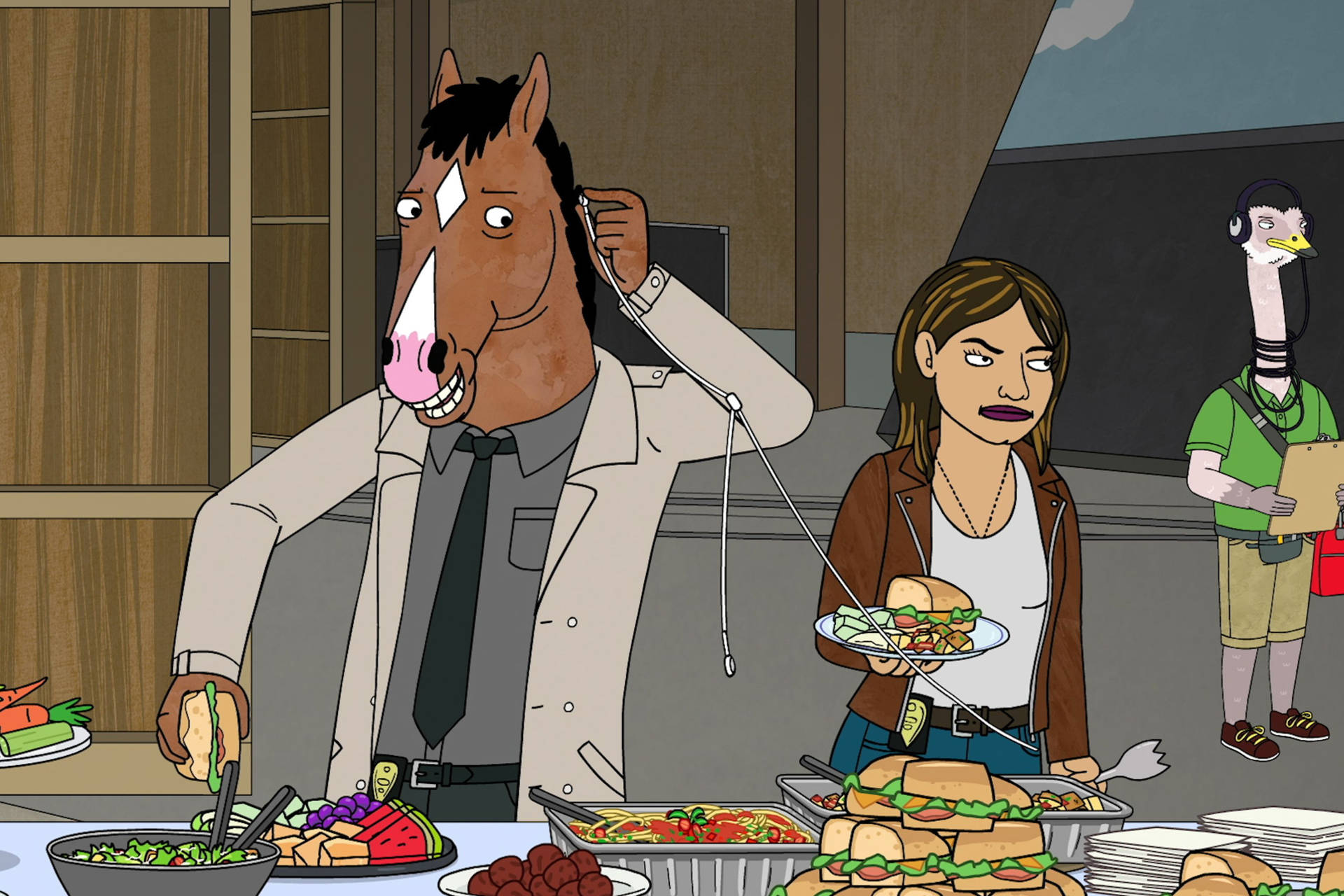 Bojack Horseman And Gina Push Their Limits As They Share An Electric Moment. Background