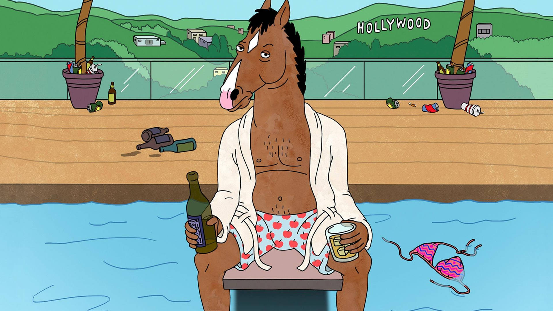 Bojack Horseman - Drowning In Drinks Background