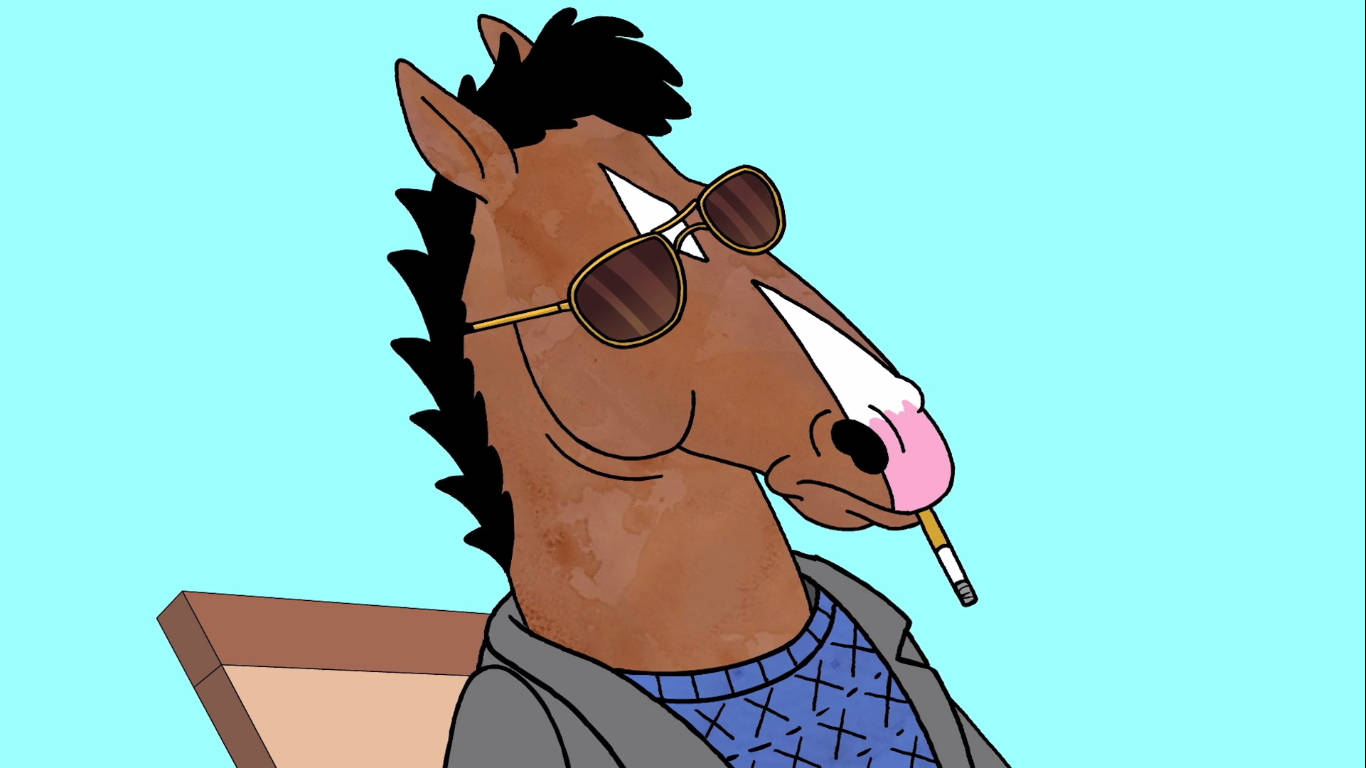 Bojack Horseman Enjoys A Chilling Smoke Background