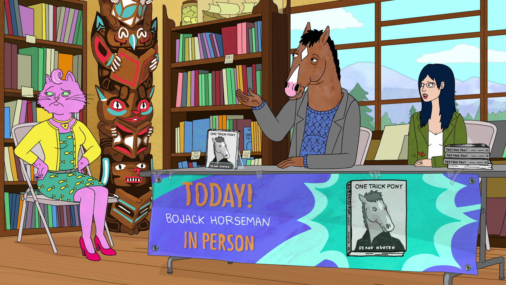 Bojack Horseman Signs Autographs At A Book Signing Background