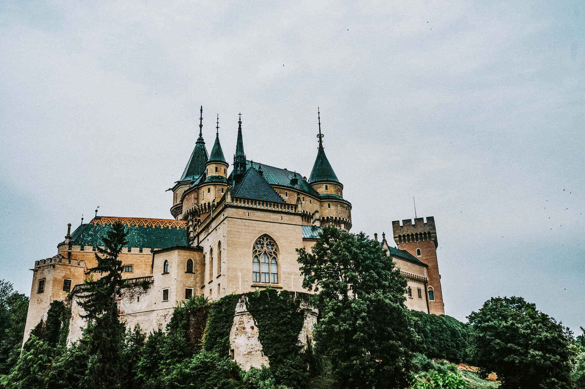 Bojnice Castle Contrasting With Gray Sky