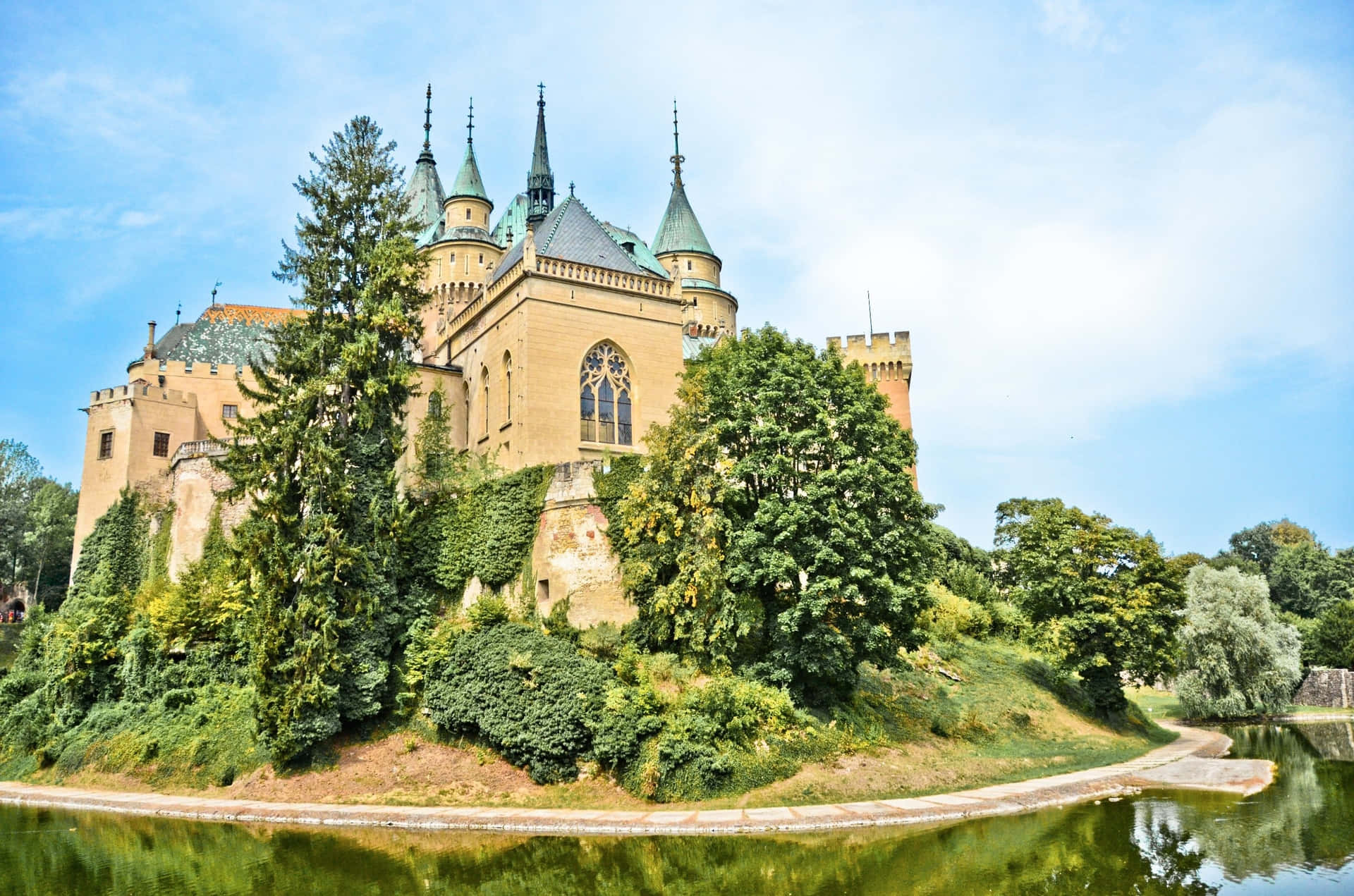 Bojnice Castle With Blue Sky Background