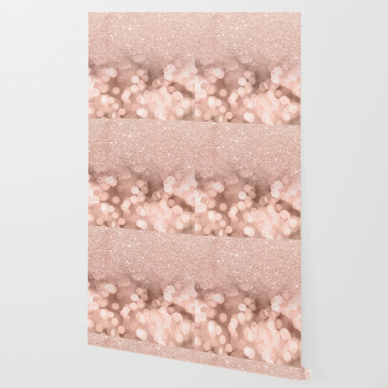 Bokeh And Glitters Rose Gold Ombre Background