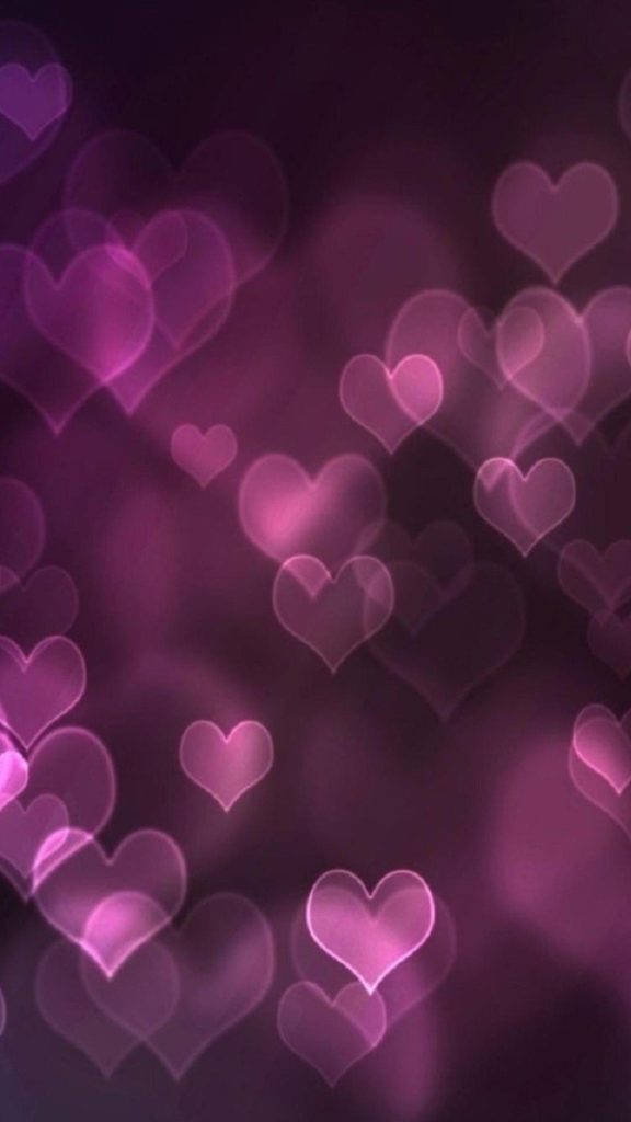 Bokeh Hearts Purple Iphone Background