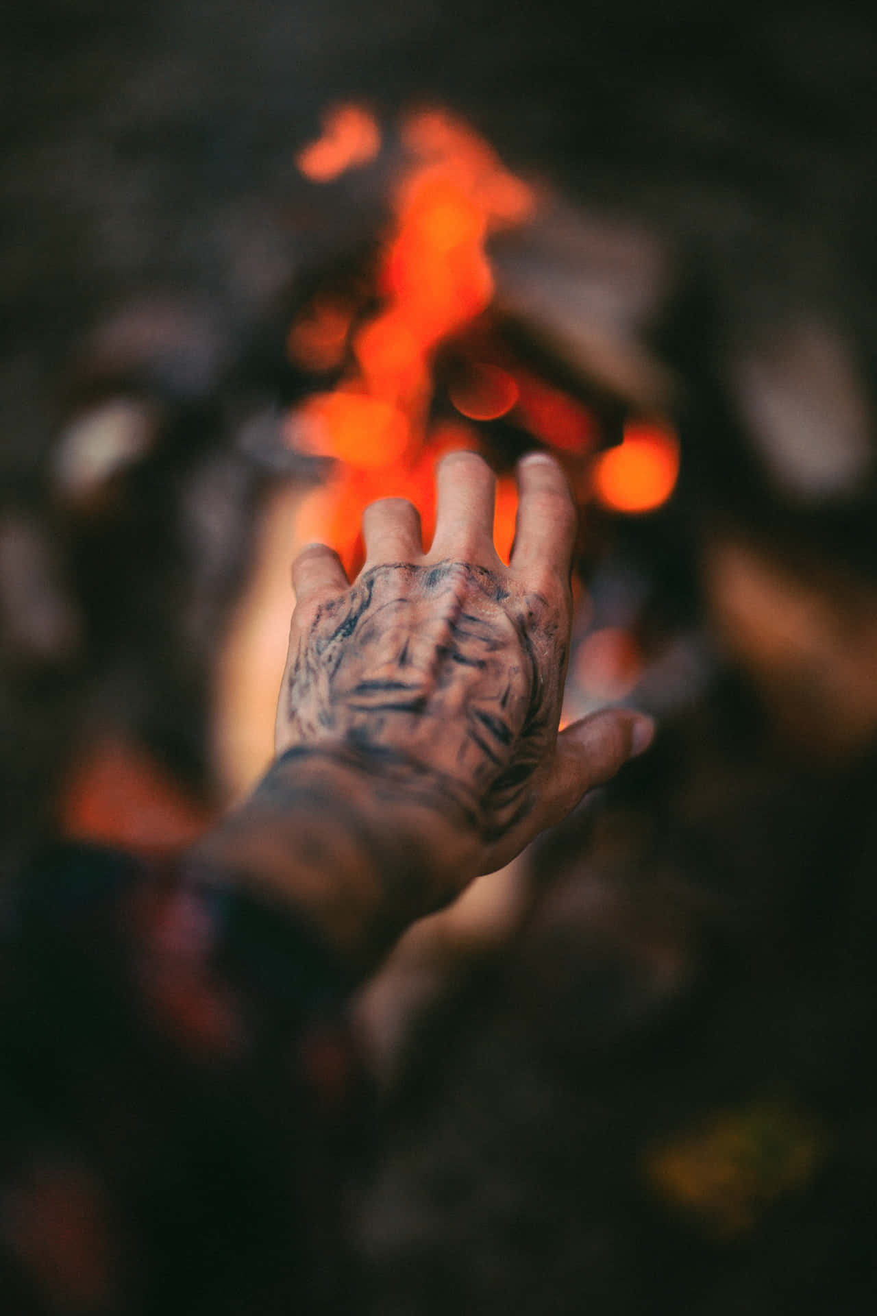 Bokeh Shot Of A Hand Tattoo