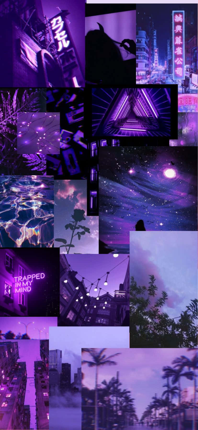 Bold And Beautiful Purple Collage To Brighten Any Space Background