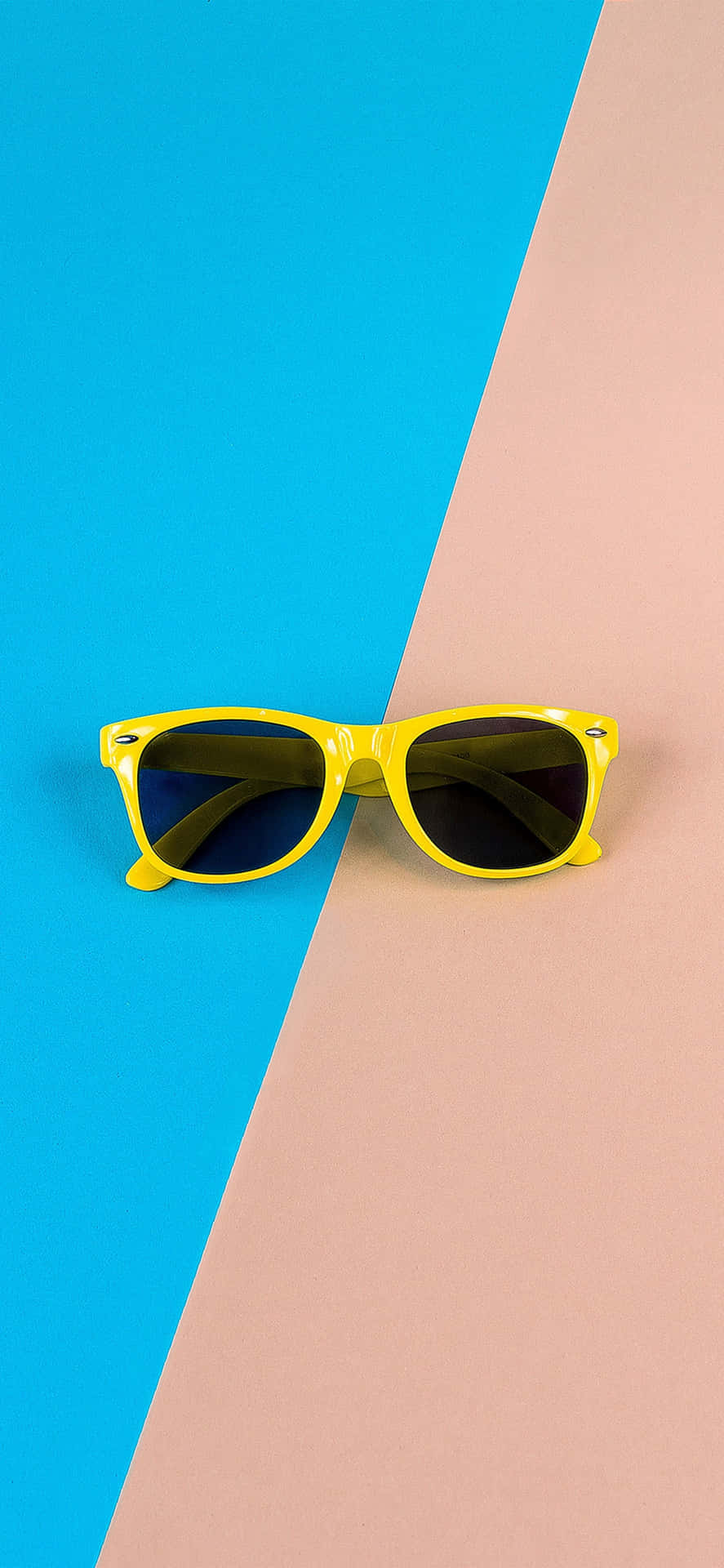 Bold And Bright Color Combination Of Pink, Yellow And Blue Background