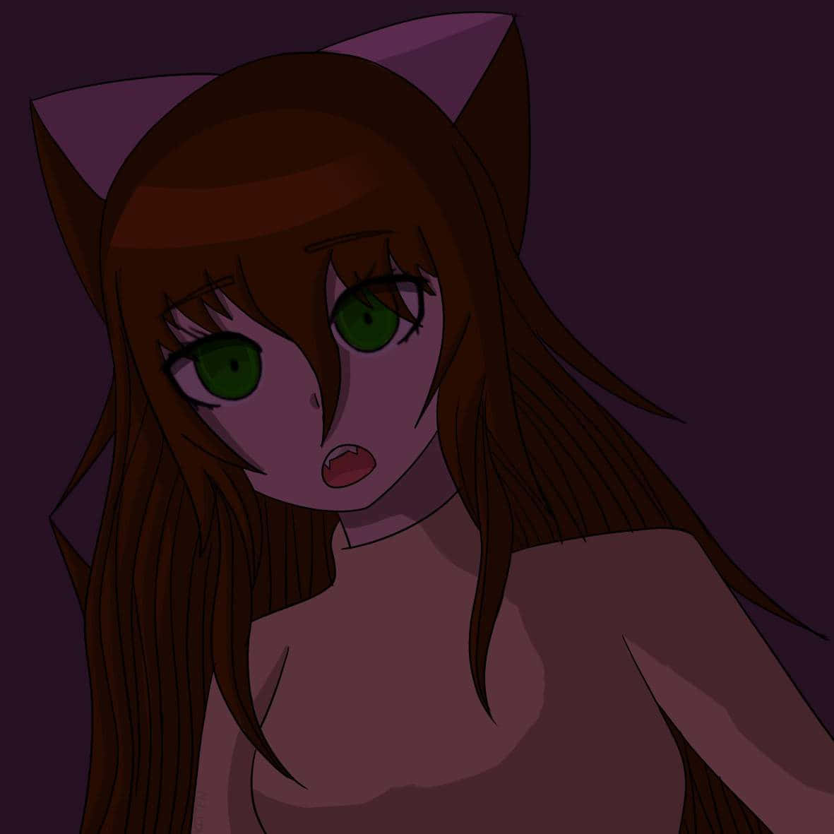 Bold And Edgy Red Girl With Mysterious Cat Pfp