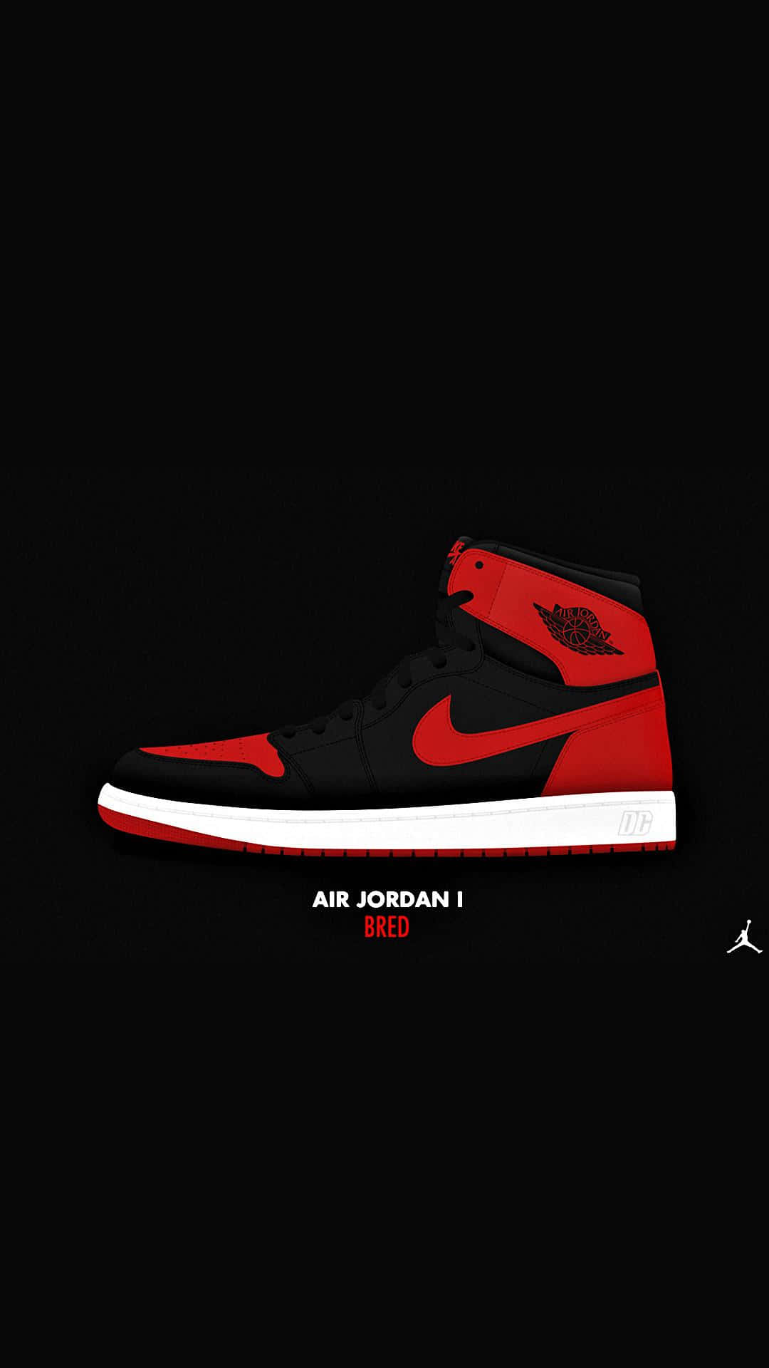 Bold And Red Nike Jordan Air 1 Shoe Poster