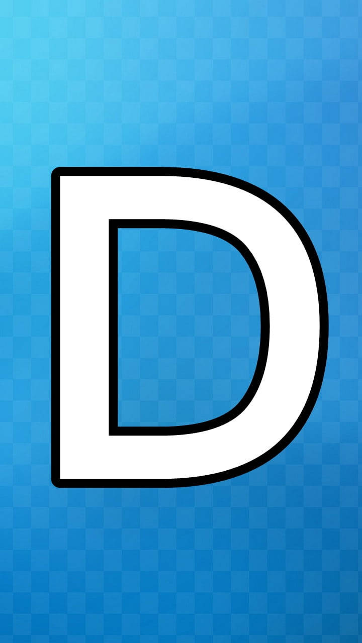 Bold Lit-up Letter D In Blue And White Background