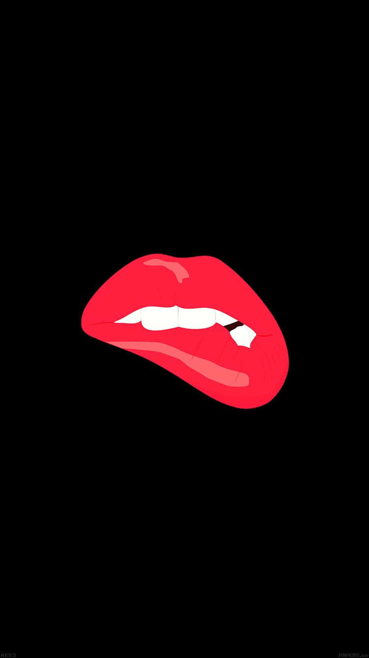 Bold, Vibrant Red Lips On A Close Up Portrait Background