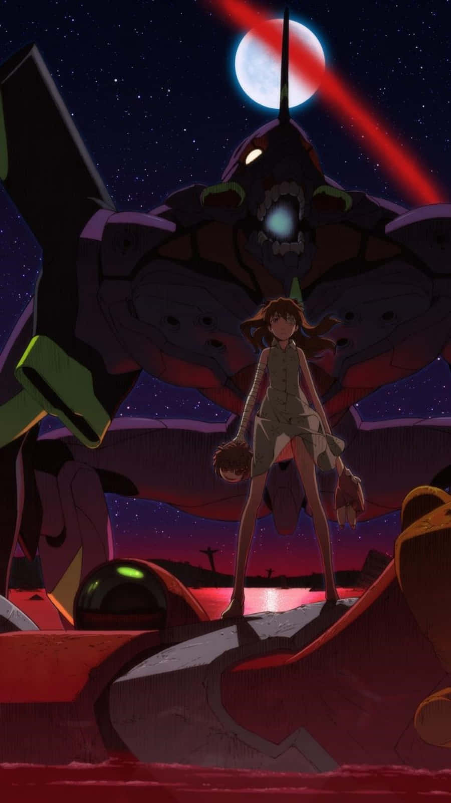 Boldly Represent Your Love For Neon Genesis Evangelion With This Iphone Wallpaper Background