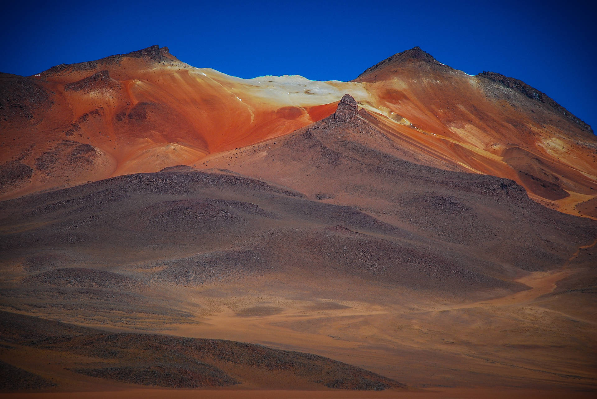 Bolivia Altiplano Orange Mountain Background