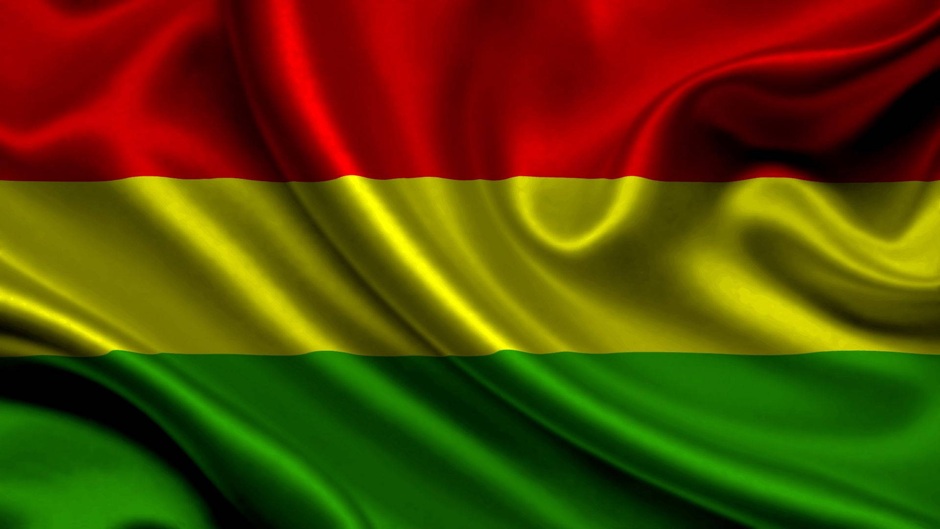 Bolivia Flag In Metallic Colours Background