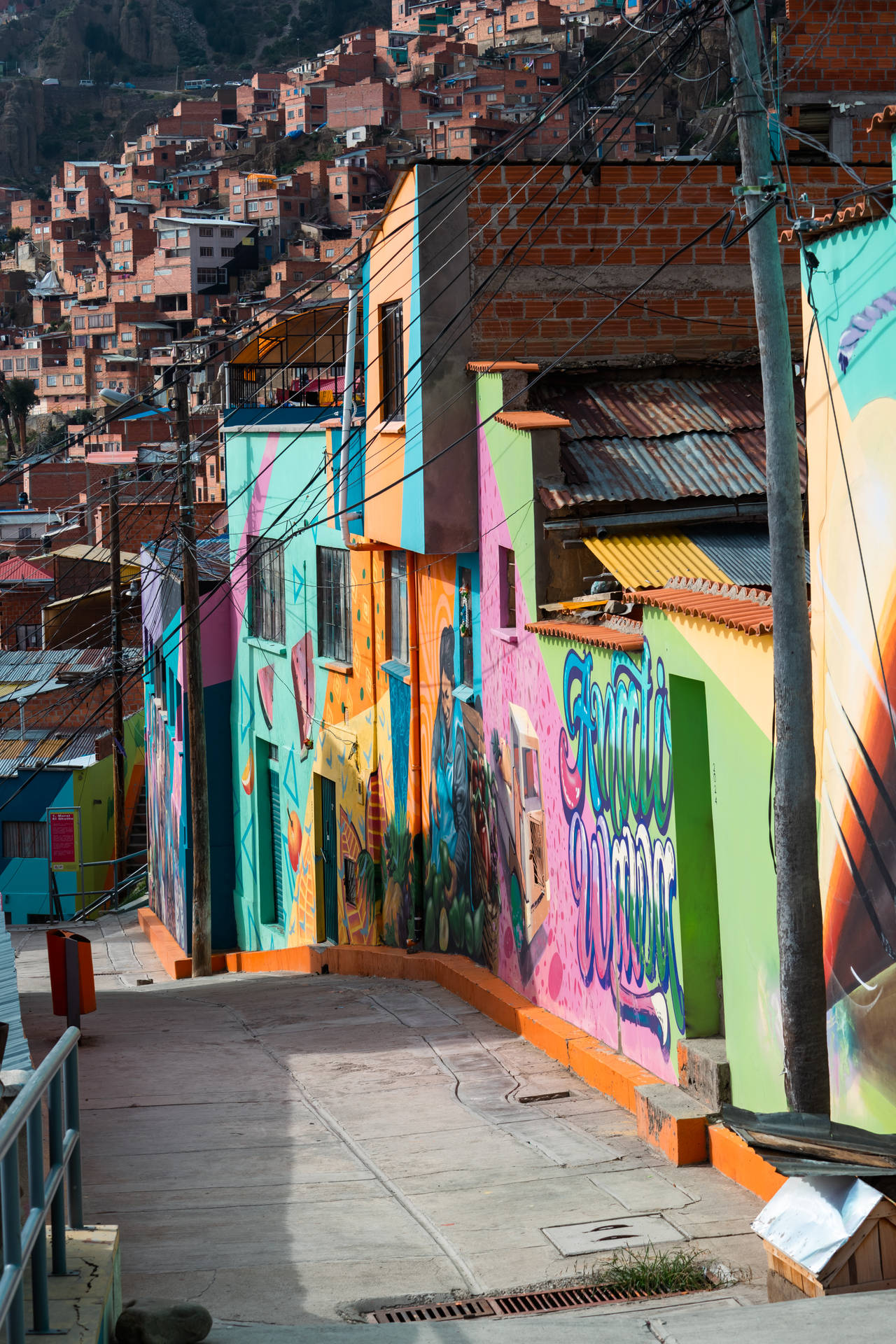 Bolivia La Paz City Street Background