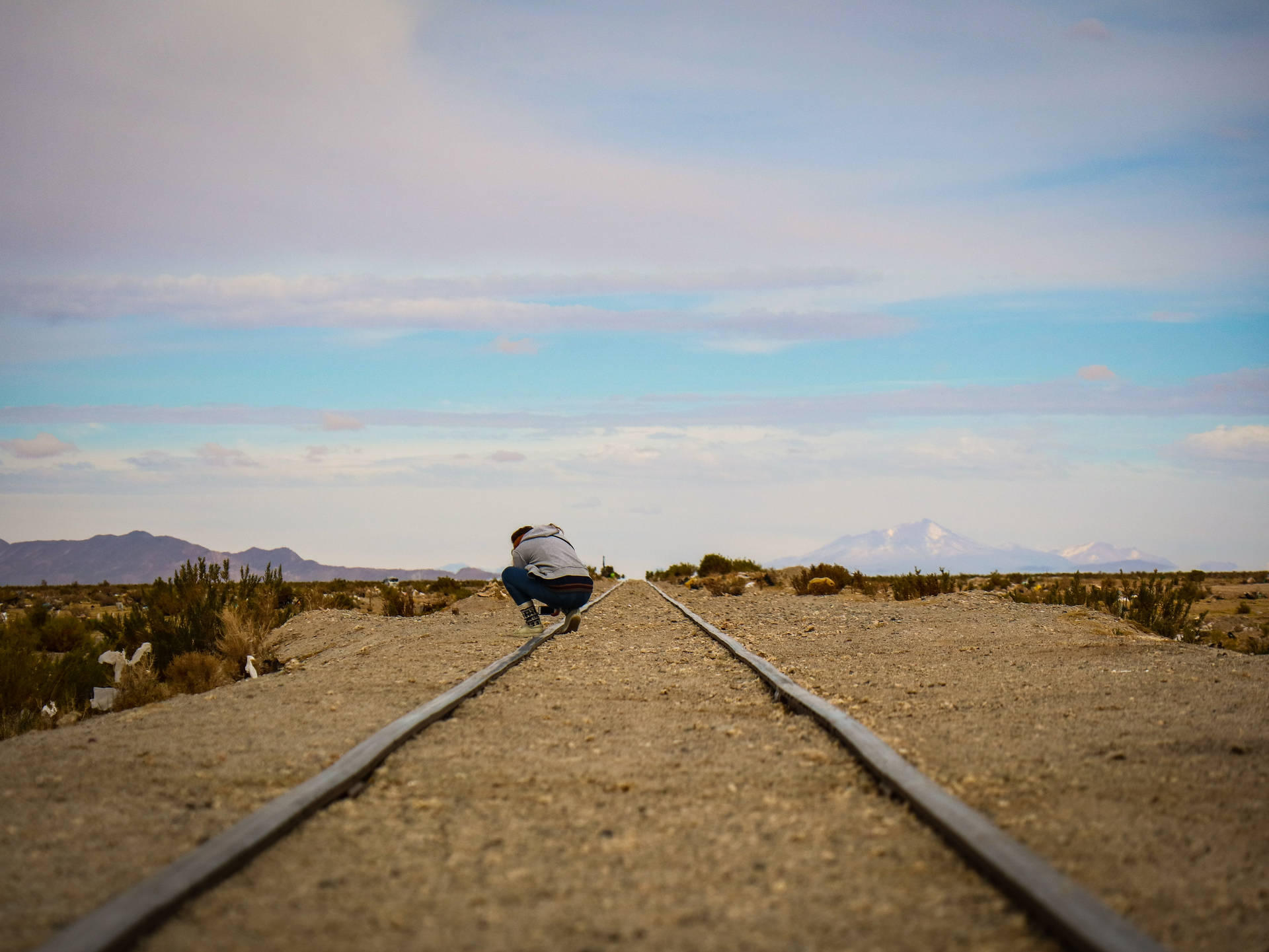 Bolivia Uyuni Rail Road Background
