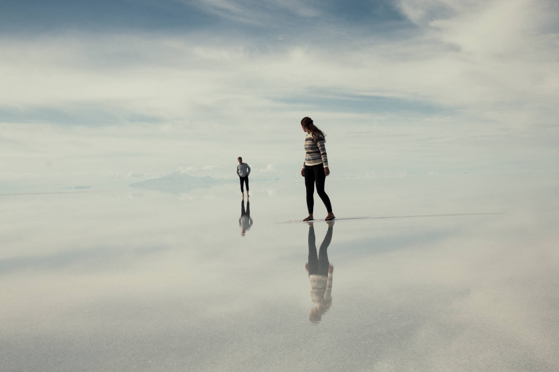 Bolivia Uyuni Salt Water Landscape Background