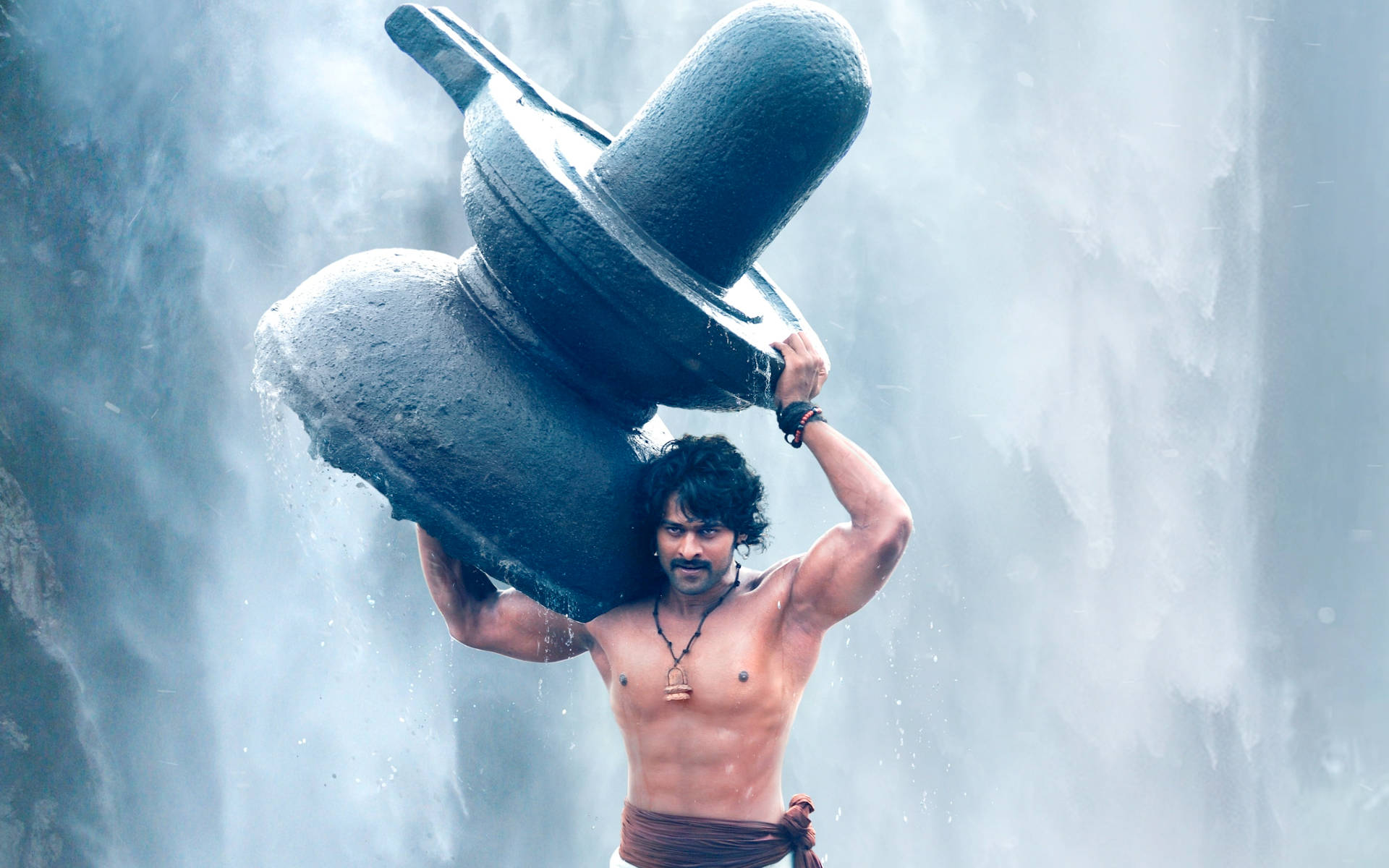 Bollywood Prabhas With Shiva Lingam Background